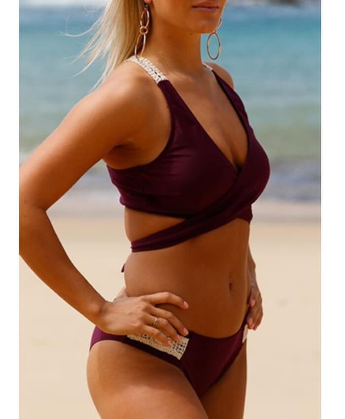 Racerback Lace Patchwork Top and Low Waist Panty